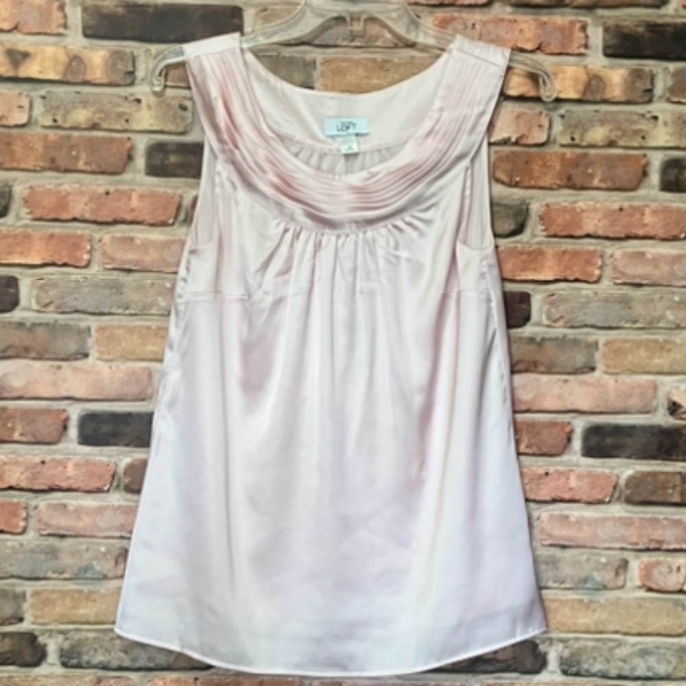 Ann Taylor Loft Pink Blush Satin Top